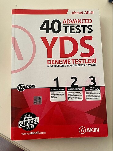 YDS yabancı dil deneme kitabı