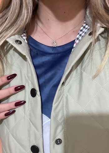 BARBOUR Düğmeli, Midi Boy, Rahat Kesim Bej Kadın Ceket - Görsel 5