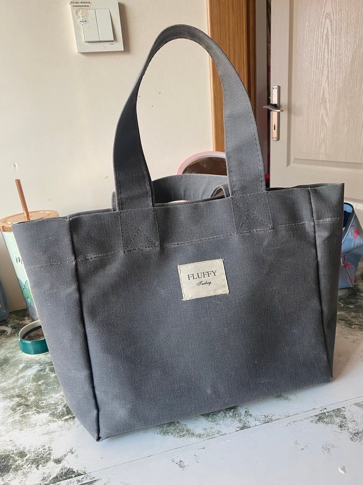 Gri Mumlu Canvas Kadın Çantası - Görsel 2