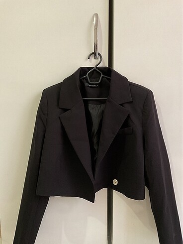 Blazer crop ceket
