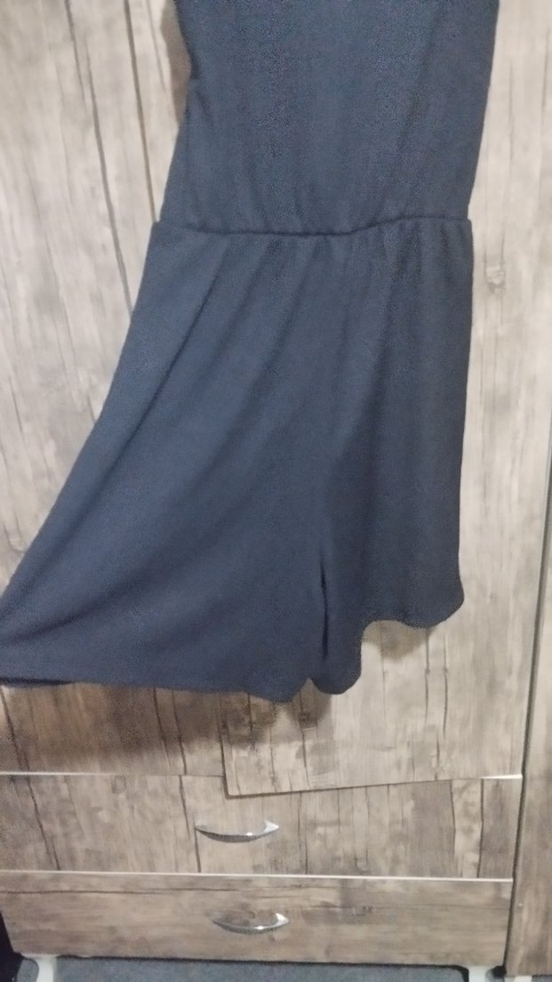 Siyah Mini askılı şortlu tulum - Görsel 3