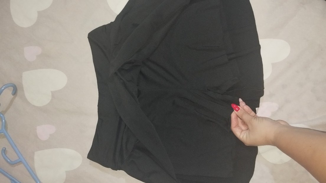 Gri Siyah Pliseli şortlu Mini Etek - Görsel 3