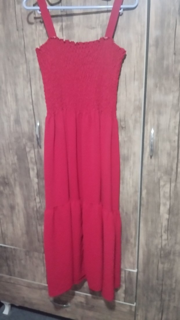 Kırmızı Midi Kadın Elbise - Görsel 3