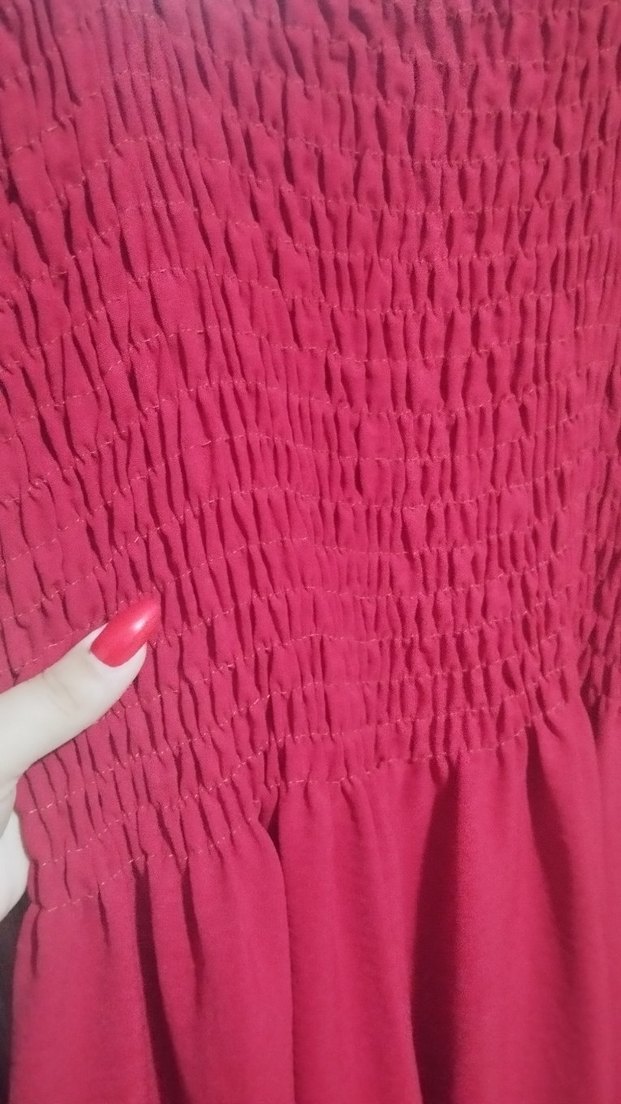 Kırmızı Midi Kadın Elbise - Görsel 4