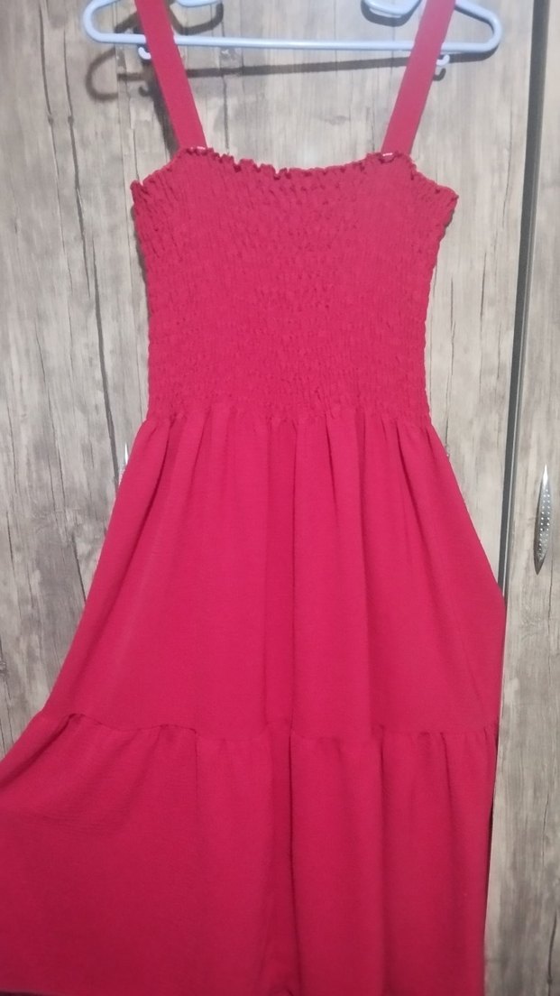 Kırmızı Midi Kadın Elbise - Görsel 2