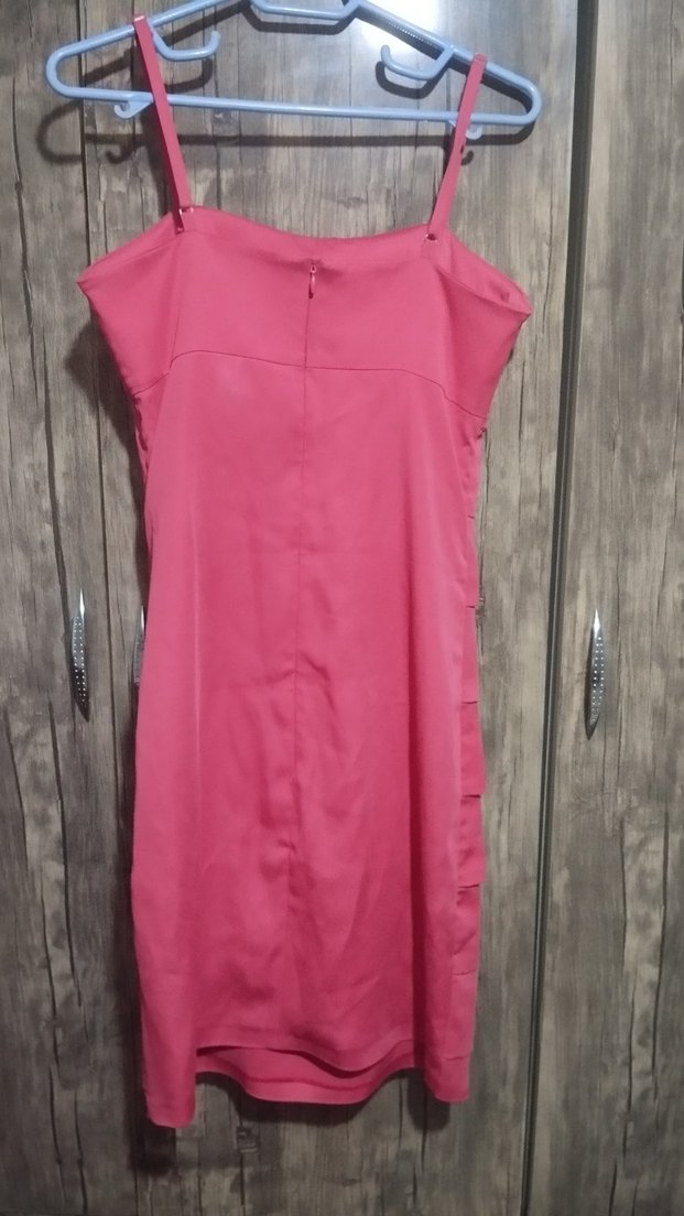 Pudra Renk Fiyonklu Midi Abiye Elbise - Görsel 2