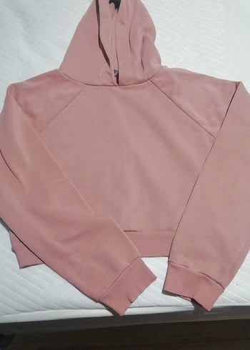 Pembe Kapüşonlu Salaş Sweatshirt