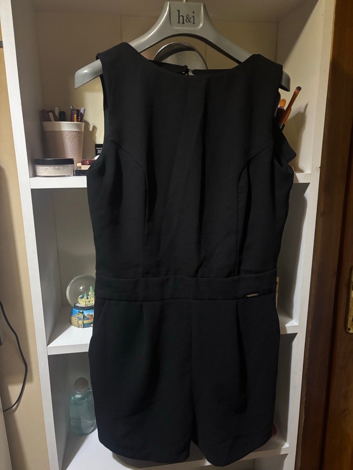 Siyah Kolsuz Mini Tulum - Görsel 2