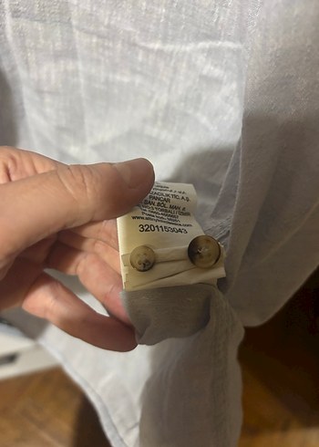 Gri Keten Erkek Gömlek Uzun Kollu - Görsel 4