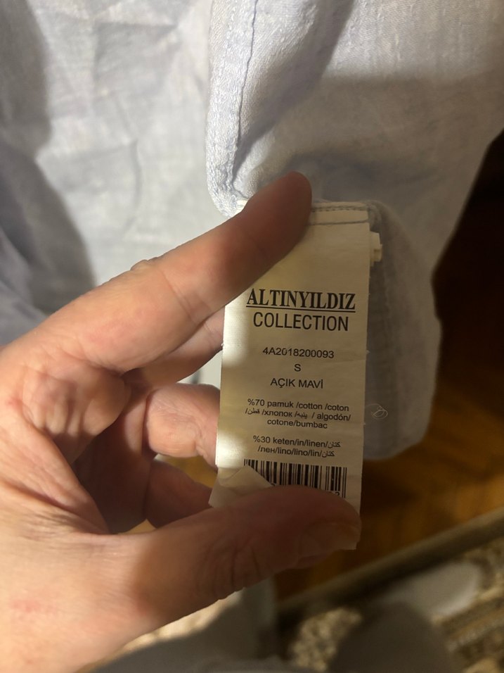 Gri Keten Erkek Gömlek Uzun Kollu - Görsel 3