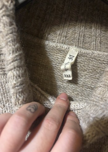 Gri Yüksek Yakalı Örgü Kadın Kazak - Görsel 3