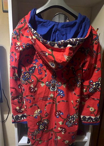 Renkli Nakışlı Bohem Kadın Midi Kaban - Görsel 5