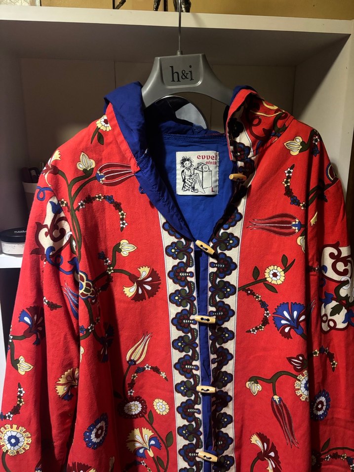 Renkli Nakışlı Bohem Kadın Midi Kaban - Görsel 4