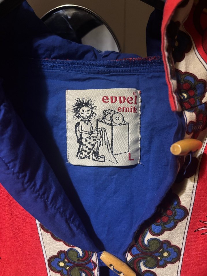 Renkli Nakışlı Bohem Kadın Midi Kaban - Görsel 3