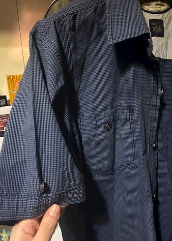 Gri Denim Kısa Kollu Erkek Gömlek - Görsel 3