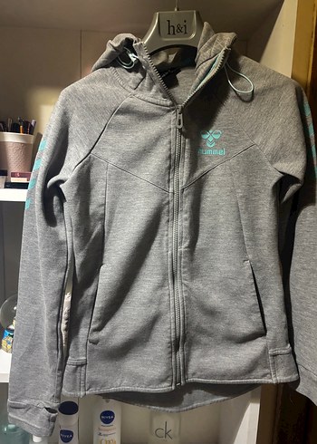 Hummel Gri Kapüşonlu Fermuarlı Kadın Ceket - Görsel 4