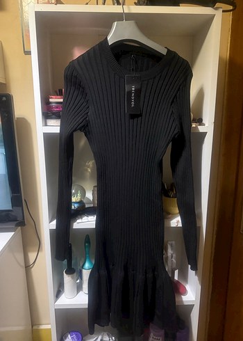 Kadın Siyah Piliseli Mini Elbise - Görsel 4