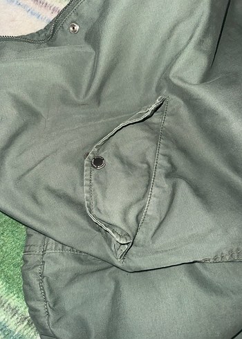 Kapüşonlu, Kürklü Kamuflaj Kadın Ceket - Görsel 8