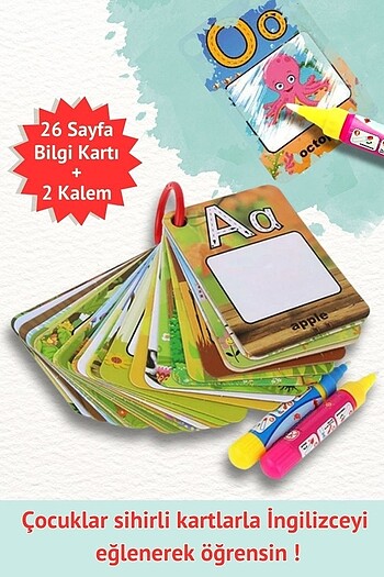 Eğitici alfabe kartları çocuklar için