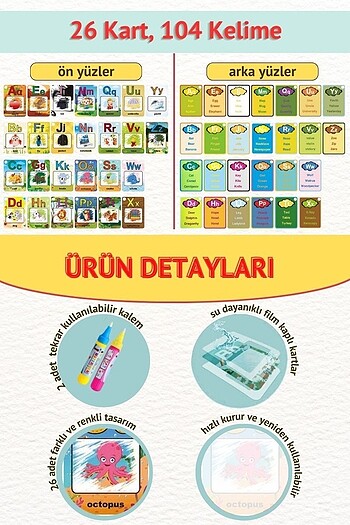 Eğitici alfabe kartları çocuklar için - Görsel 5