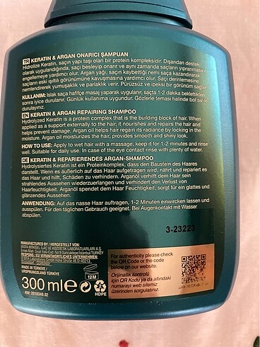 Sıfır Bioxcin Keratin ve Argan Şampuan - Görsel 3