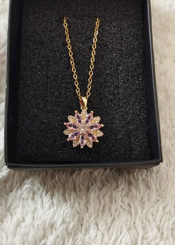 Accessorize pembe lotus çiçeği şans Kolyesi