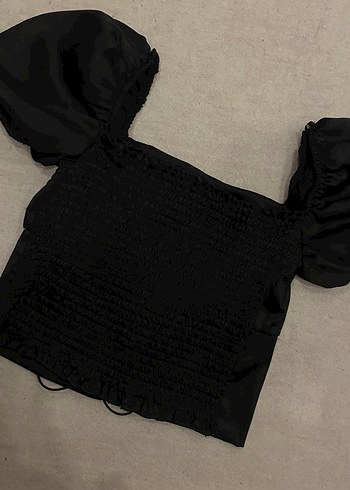 Siyah Mini korseli Bluz - Görsel 5