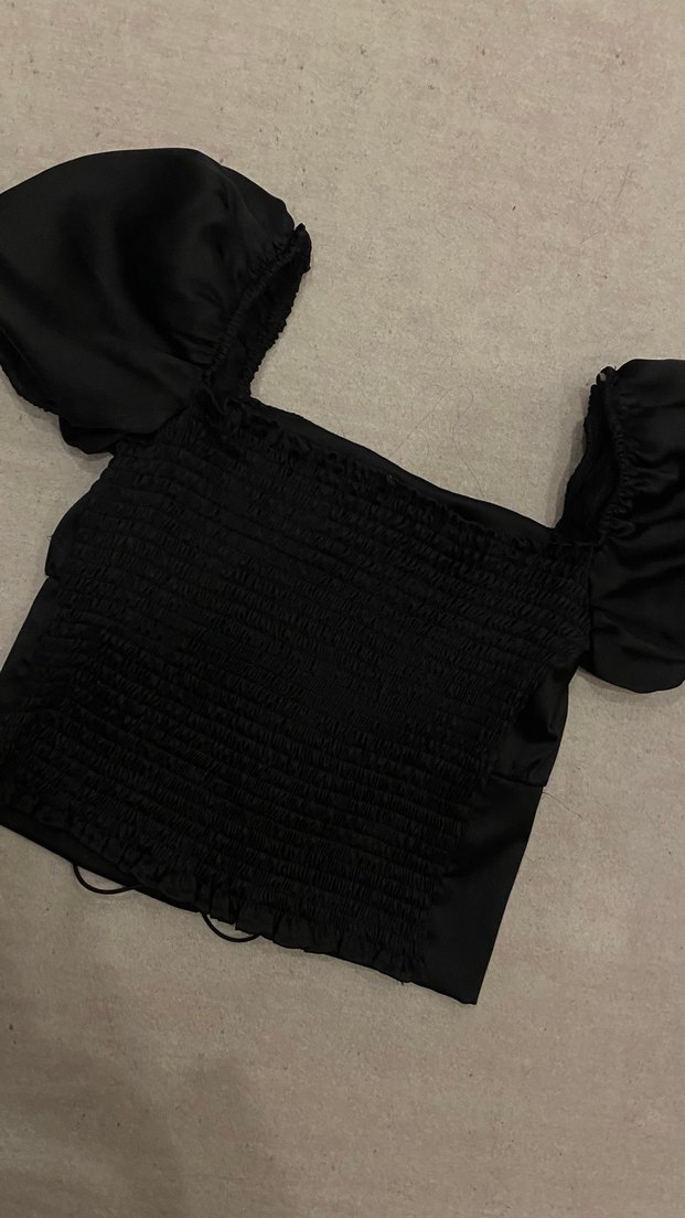 Siyah Mini korseli Bluz - Görsel 5