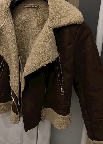 Kahverengi Süet Kürklü Kadın Ceket - Görsel 3