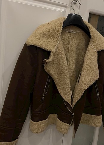 Kahverengi Süet Kürklü Kadın Ceket - Görsel 2