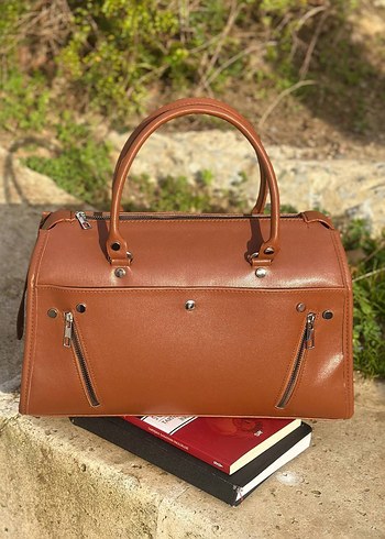 Fermuarlı Siyah Deri Gotik Kadın Çanta - Görsel 3