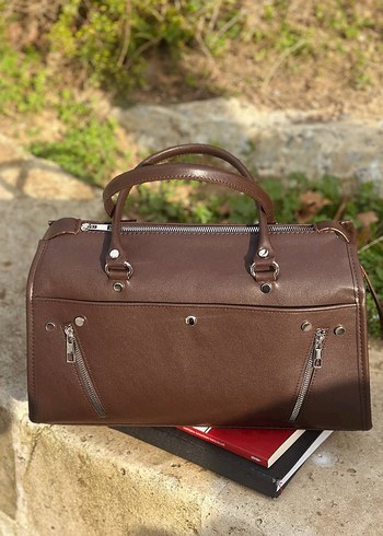 Fermuarlı Siyah Deri Gotik Kadın Çanta - Görsel 5