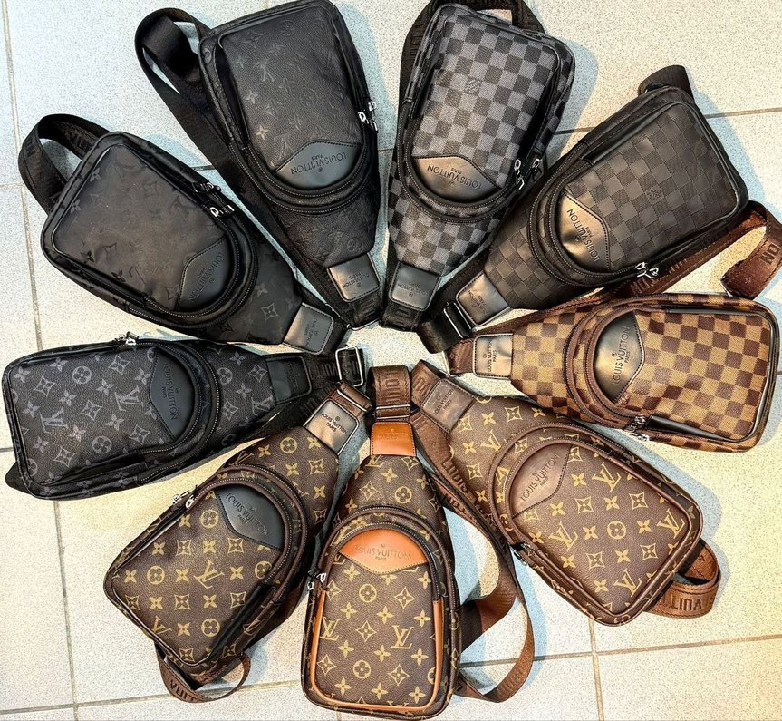 Siyah Gri Desenli Erkek Bel Çantası - Görsel 2