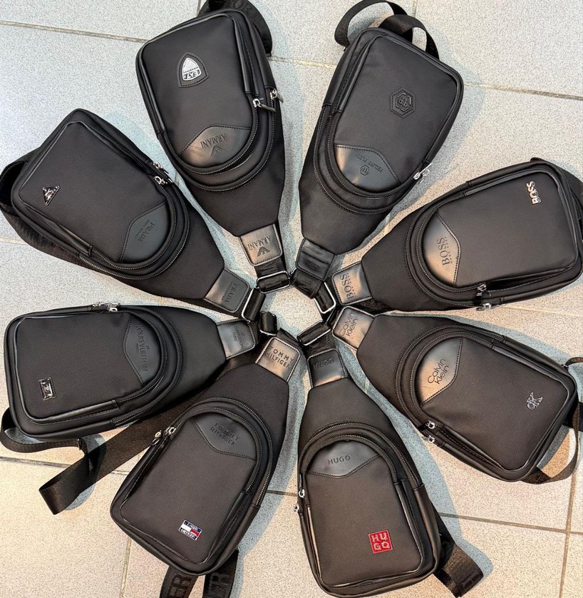 Siyah Gri Desenli Erkek Bel Çantası - Görsel 3