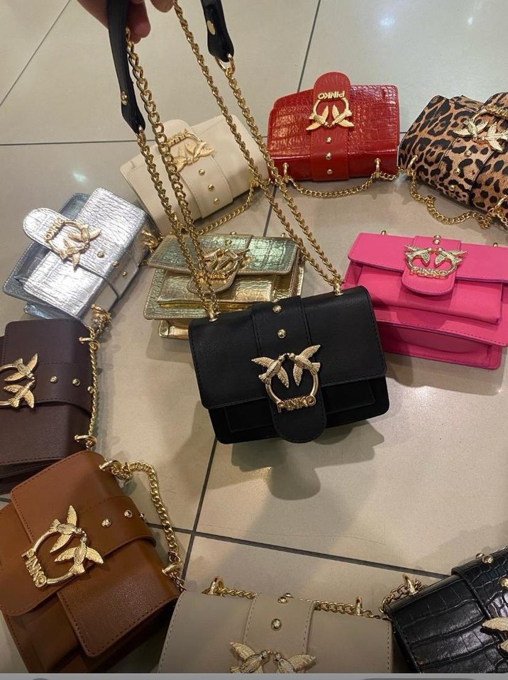 PINKO Siyah Deri Omuz Çantası - Görsel 4