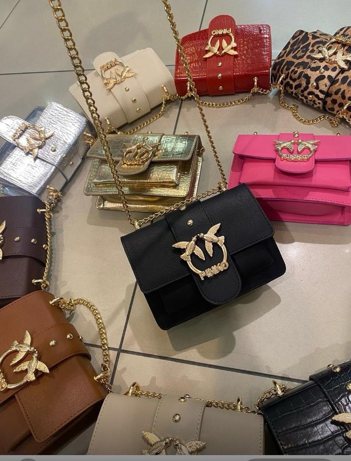 PINKO Siyah Deri Omuz Çantası - Görsel 5