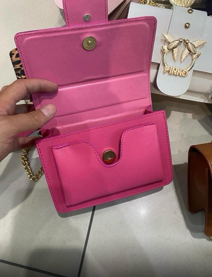 PINKO Siyah Deri Omuz Çantası - Görsel 2