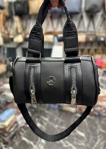 Kadın Mavi Deri Fermuarlı El Çantası - Görsel 4