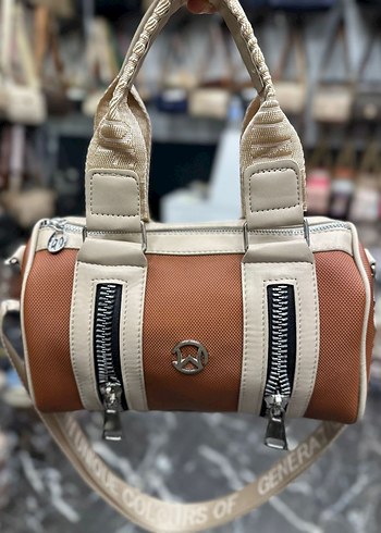 Kadın Mavi Deri Fermuarlı El Çantası - Görsel 3