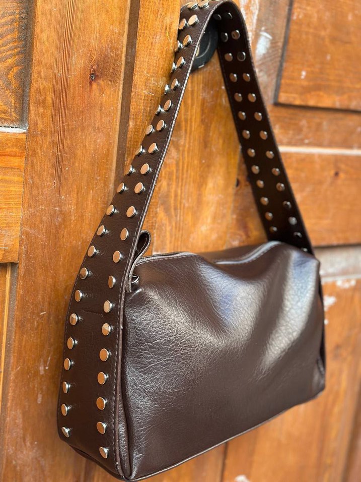 Bordo Deri Tokalı Kadın Çanta - Görsel 5