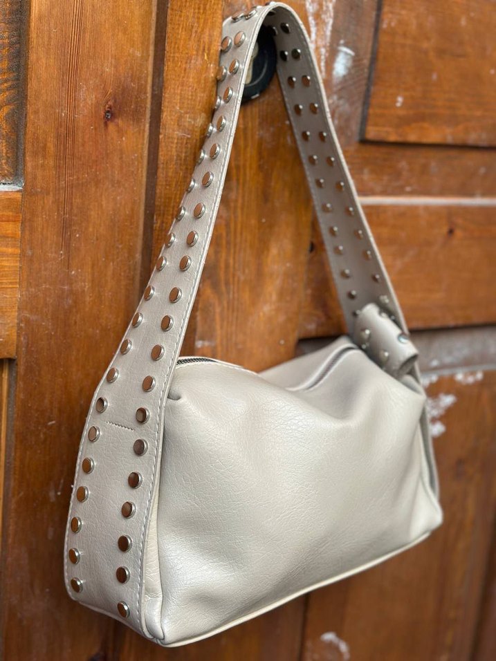 Bordo Deri Tokalı Kadın Çanta - Görsel 2