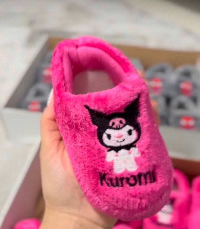 Kuşaklı Kuromi Desenli Kız Çocuk Ev Terliği - Görsel 2