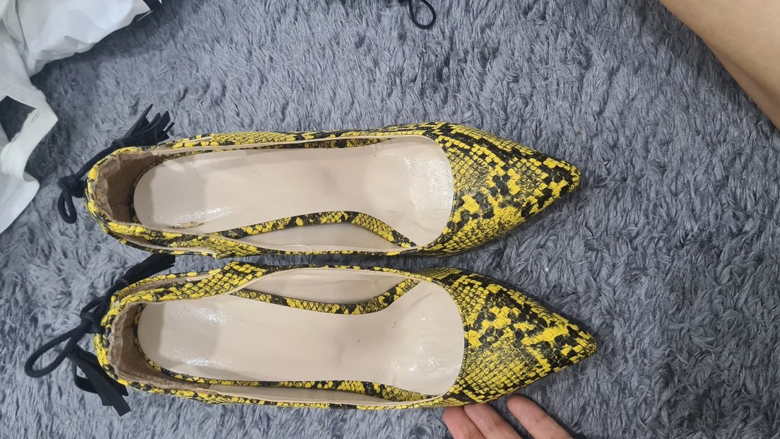 Kadın Sarı Yılan Desenli Stiletto - Görsel 4