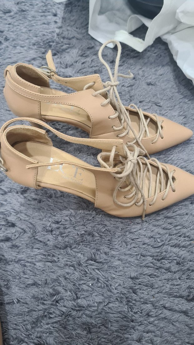 Bej Kadın Stiletto Fermuarlı Ayakkabı - Görsel 5