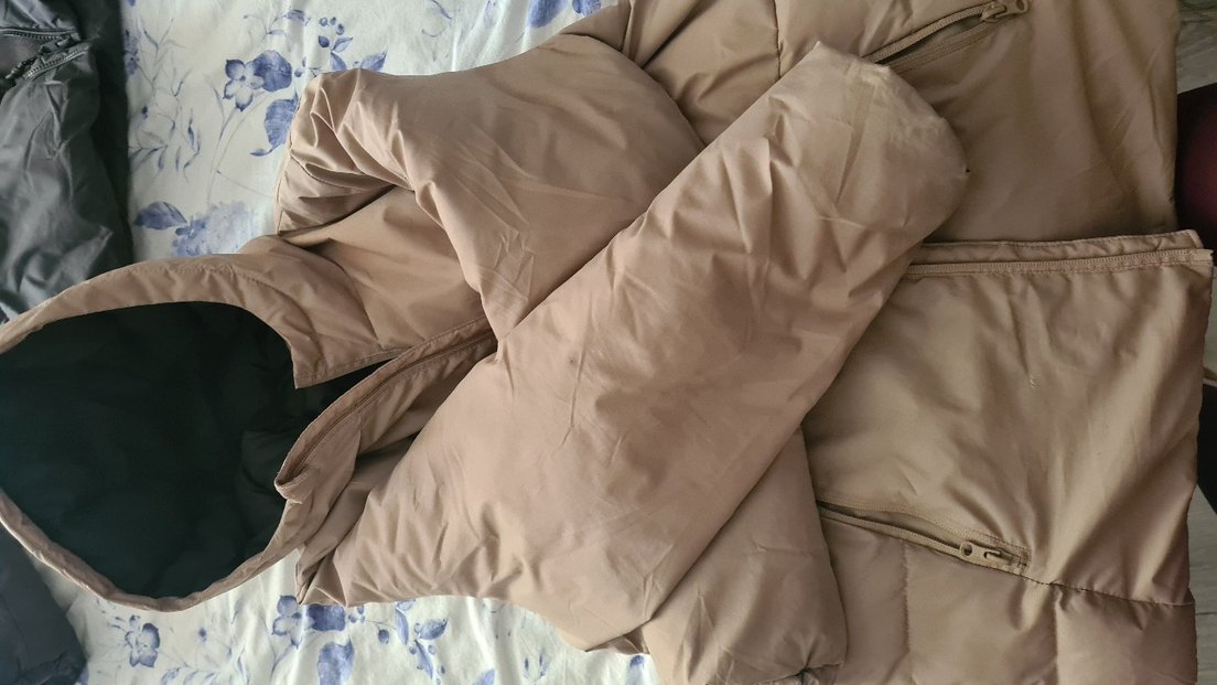 çocuk Gri-kahve renk Fermuarlı Kışlık Mont - Görsel 4