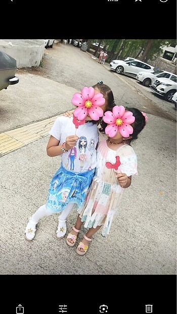 6 Yaş Beden 6 yaş yazlık balon kol elbise