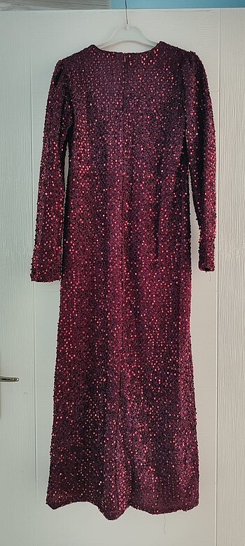 Bordo pullu abiye