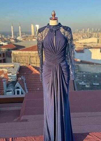 Taş işlemeli tasarım abiye