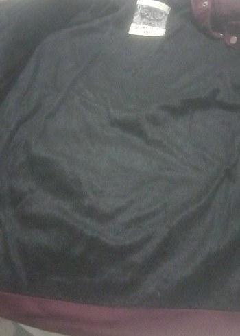 Bordo Süet Erkek Biker Ceket Fermuarlı - Görsel 3