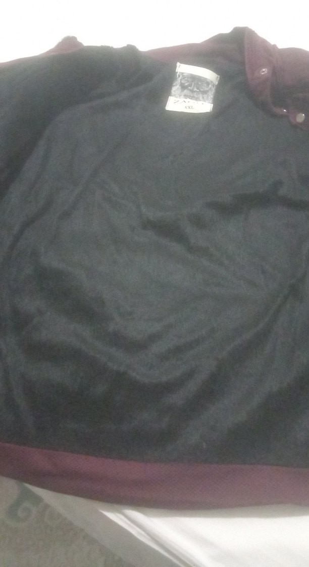 Bordo Süet Erkek Biker Ceket Fermuarlı - Görsel 3